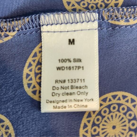 Anthropologie brand The Addison Story Blue Silk Mandala Print Sundress Size Med - Picture 7 of 7